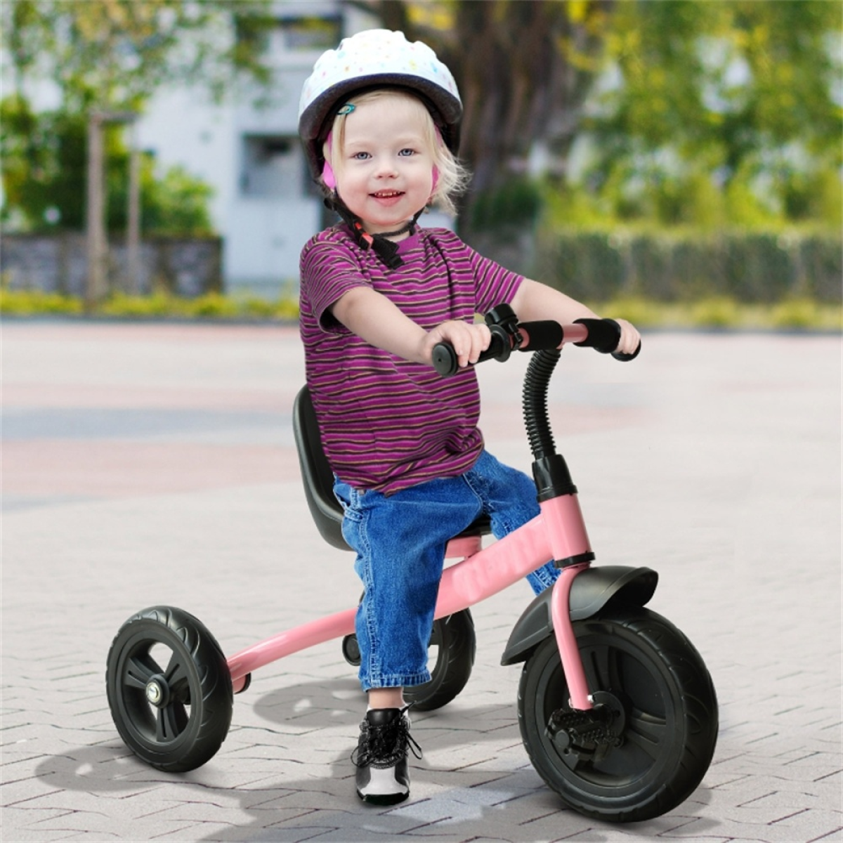 cortex-london-windsor-pink-kids-tricycle-steel-eva-wheels