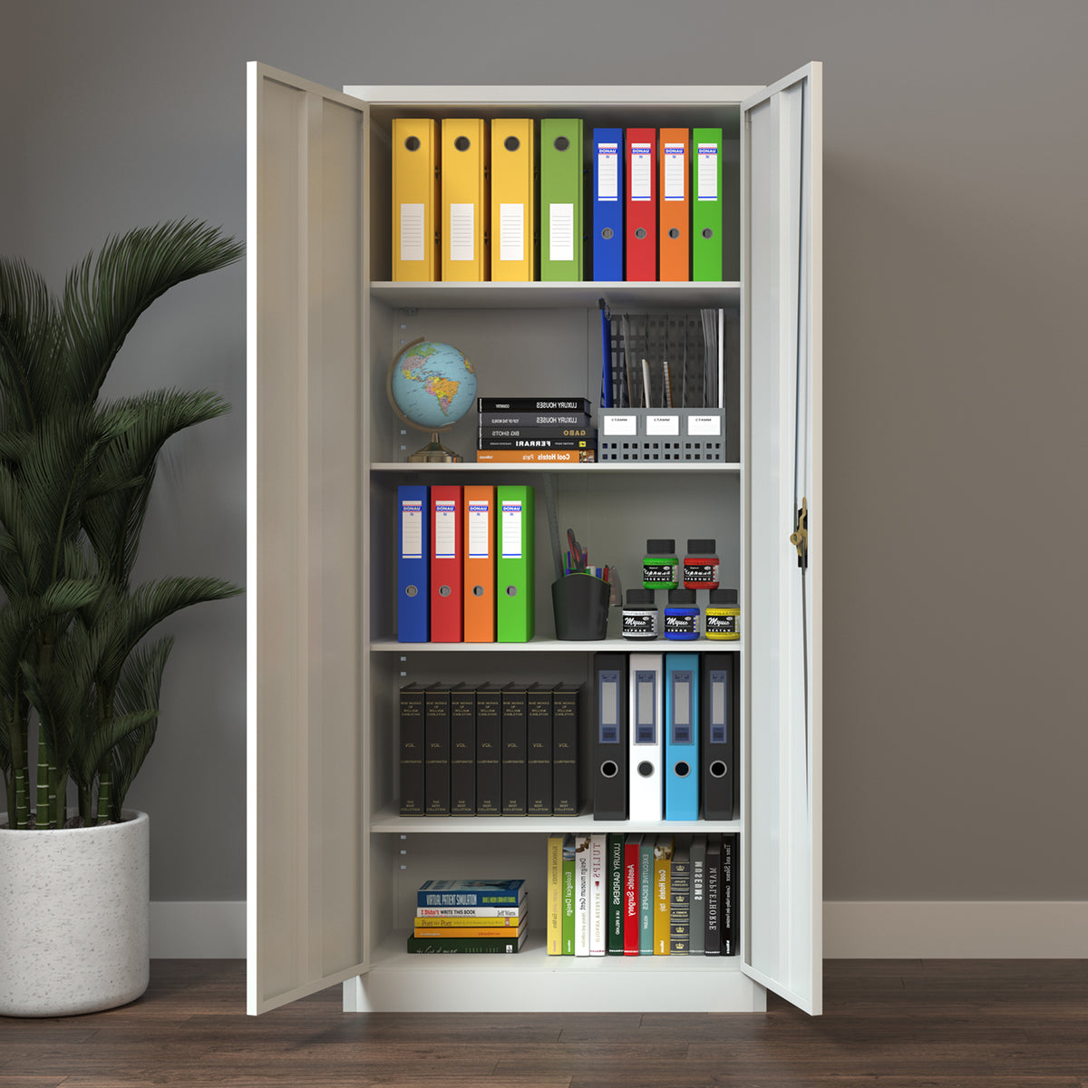 cortex-london-windsor-metal-office-filing-cabinet-two-doors-five-tier