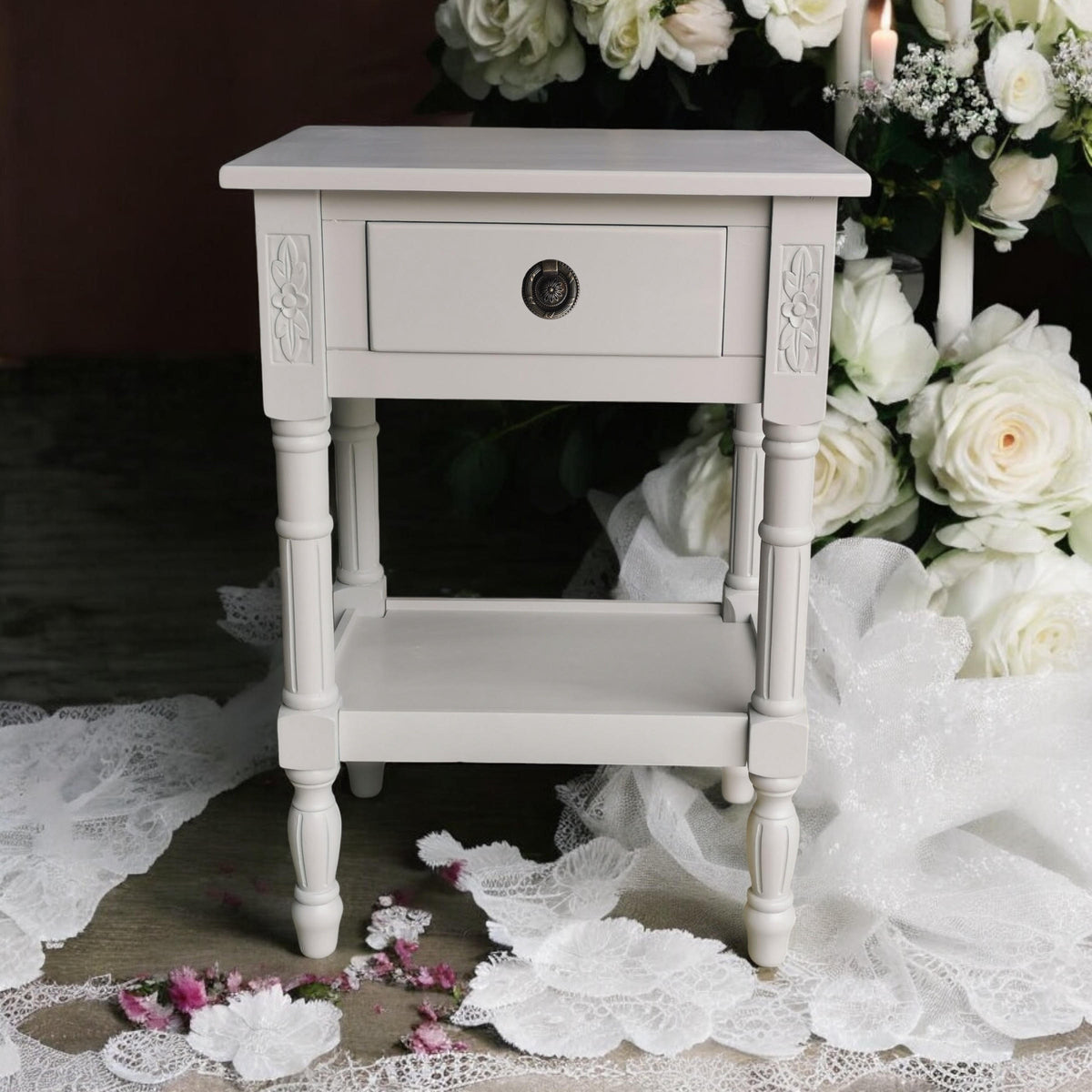 cortex-london-windsor-art-deco-grey-floral-solid-pine-bedside-side-table-with-drawer-and-shelf