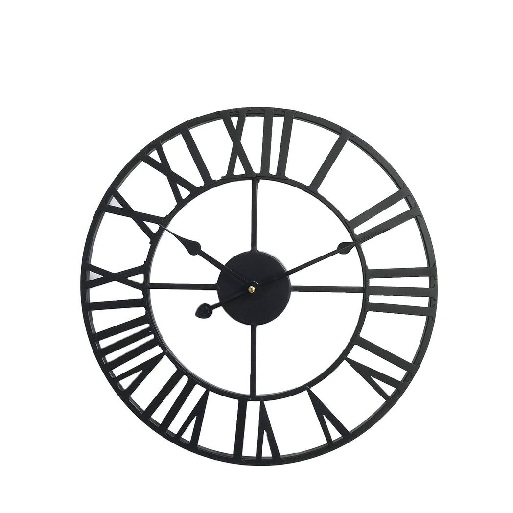 cortex-london-york-40cm-roman-metal-clock-black