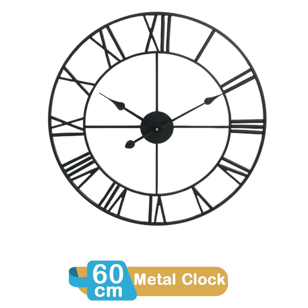cortex-london-york-roman-metal-wall-clock-60cm-black