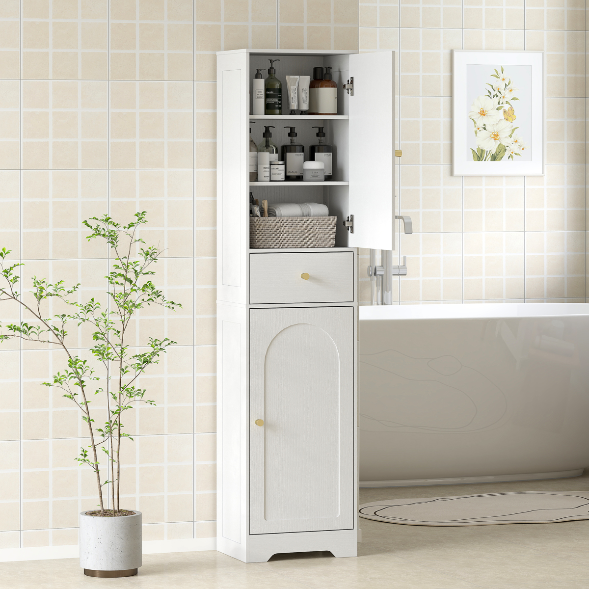 cortex-london-york-arched-white-tall-bathroom-cabinet