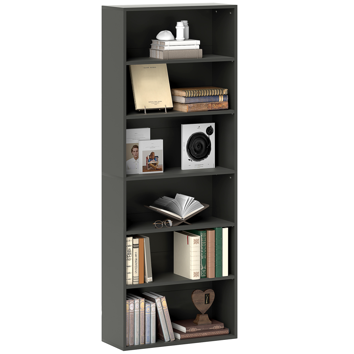 cortex-london-windsor-six-tier-adjustable-black-bookcase