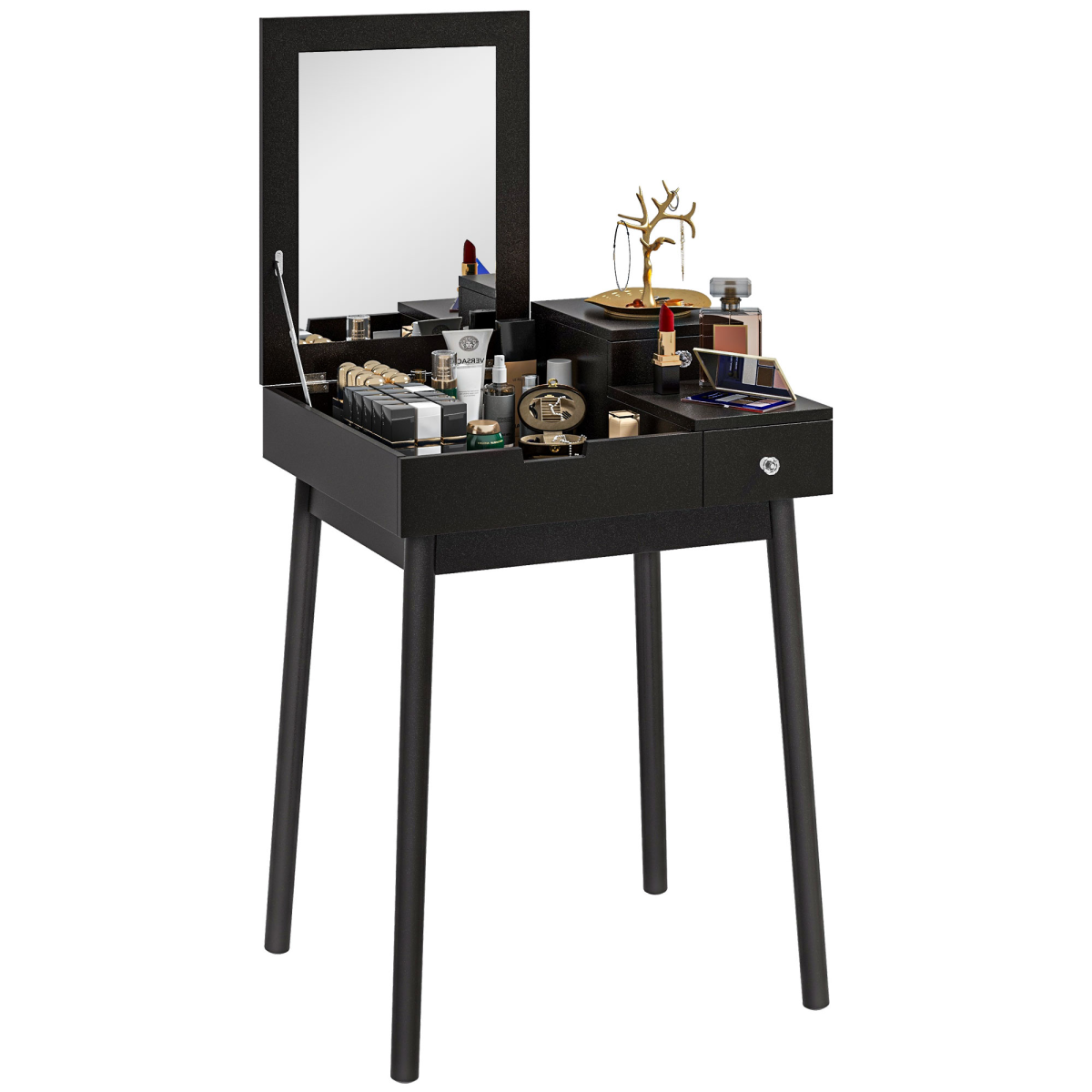 cortex-london-kensington-black-dressing-table-flip-up-mirror-two-drawers
