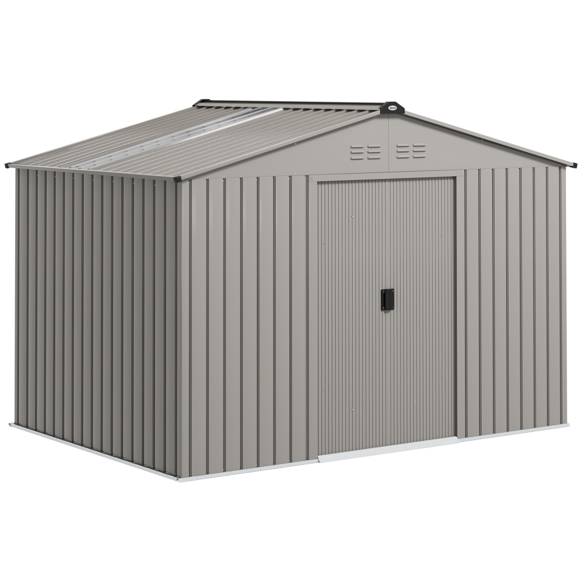 cortex-london-windsor-9-x-6ft-galvanised-steel-garden-storage-shed-silver-grey-sliding-door