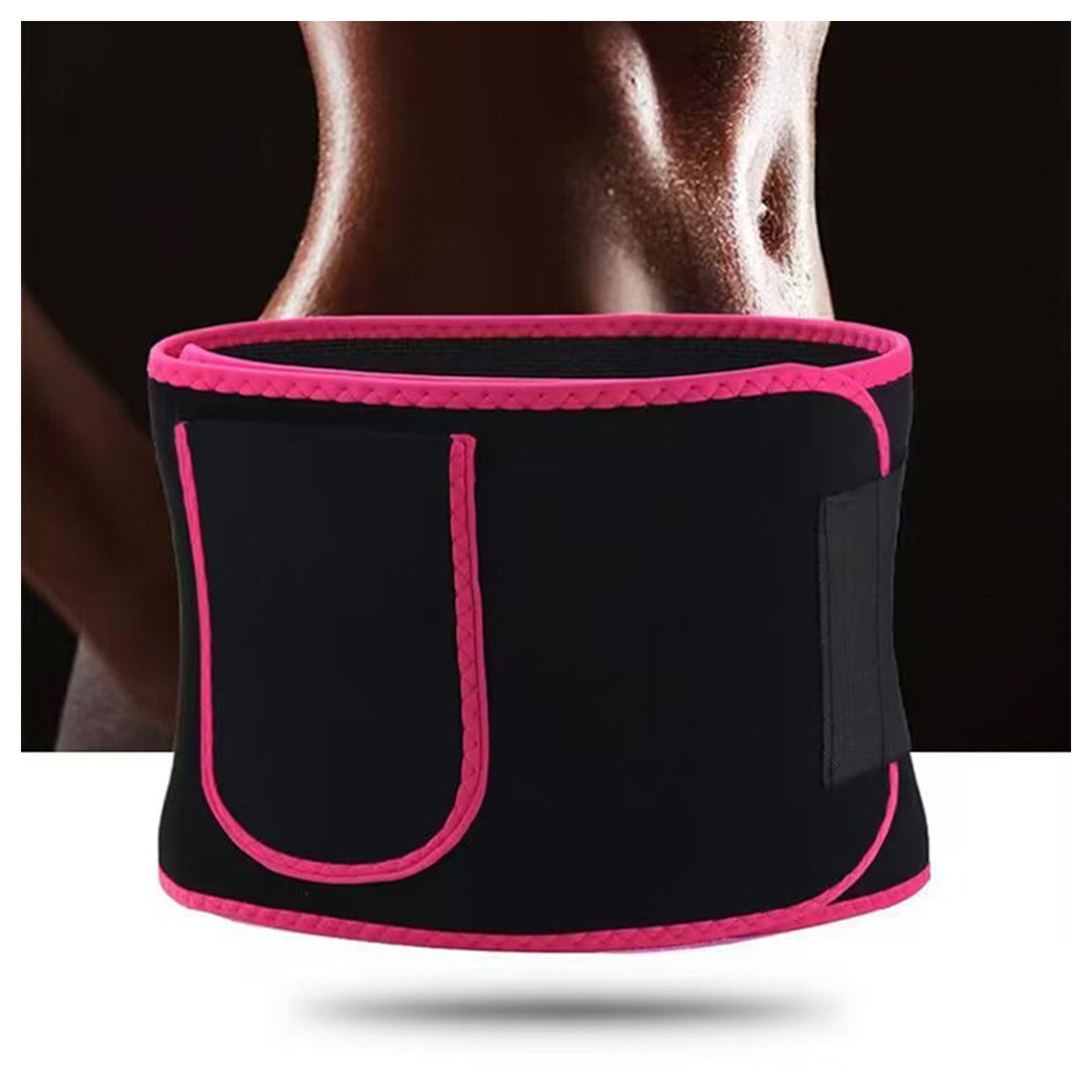 cortex-london-windsor-pink-black-neoprene-waist-trimmer-belt-phone-pocket