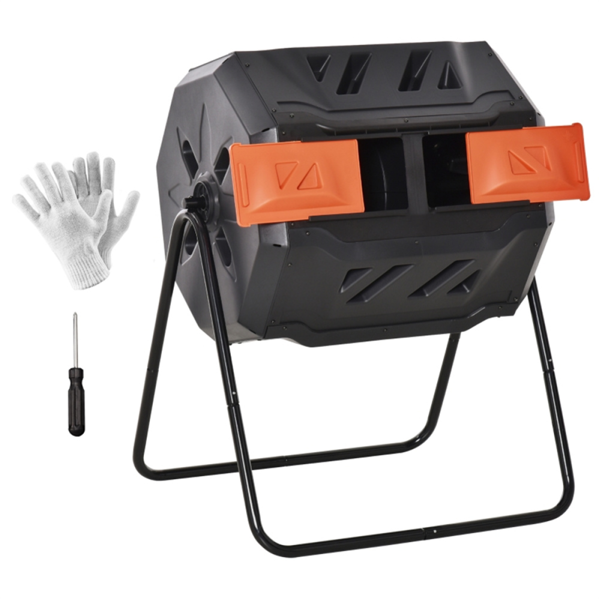 cortex-london-york-dual-chamber-orange-steel-pp-compost-bin