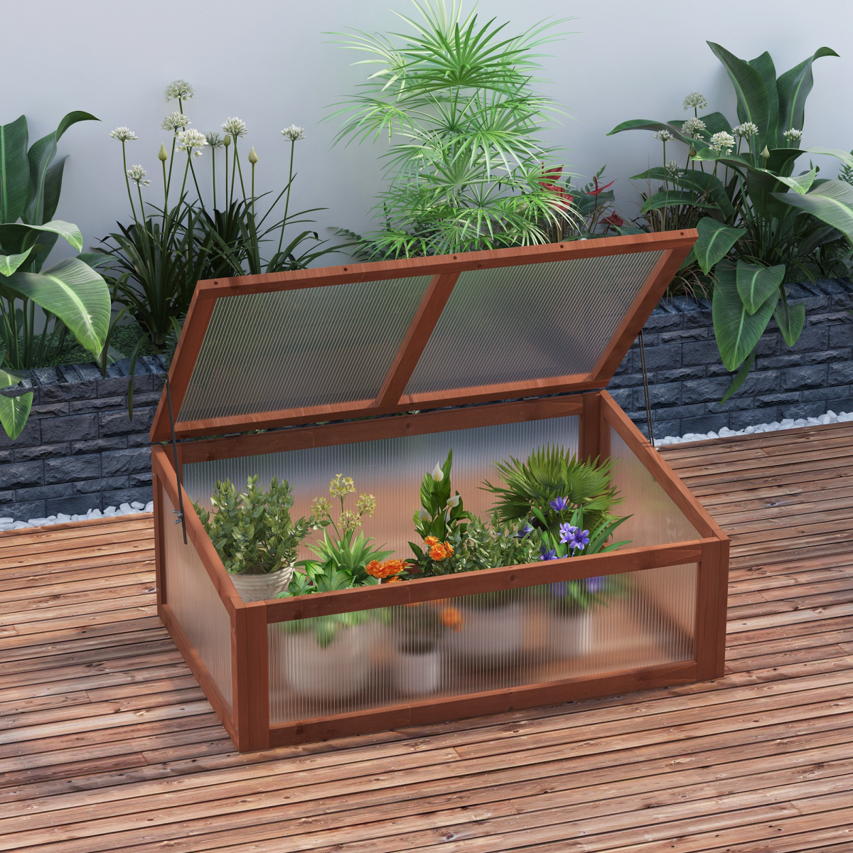 cortex-london-kew-wooden-cold-frame-greenhouse-brown-fir-wood-polycarbonate