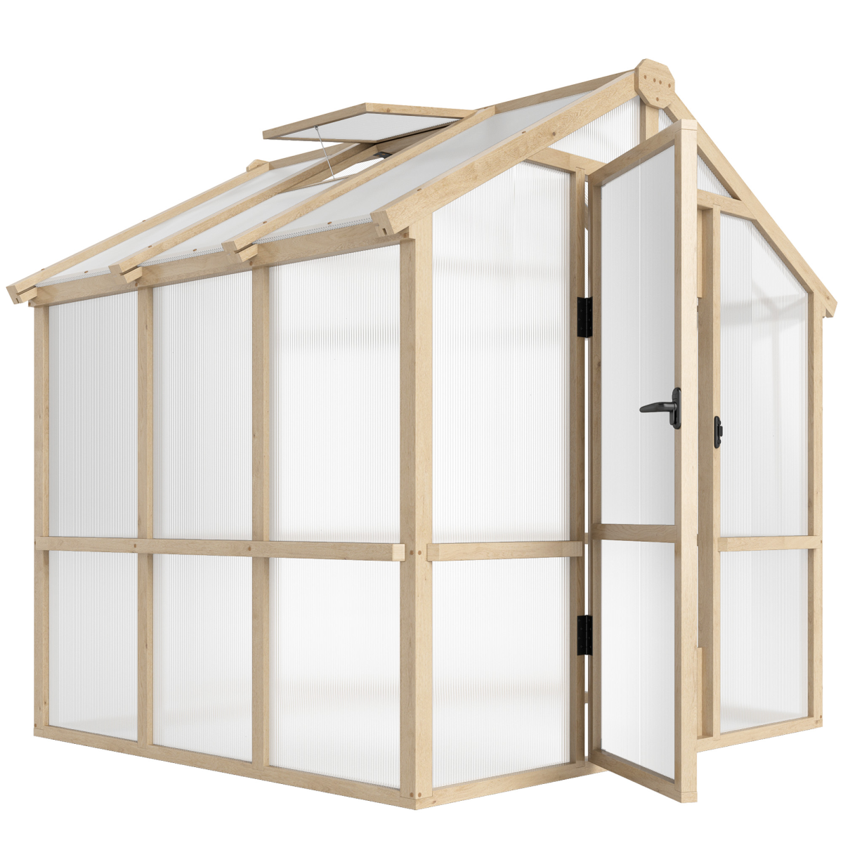 cortex-london-york-brown-fir-wood-polycarbonate-greenhouse-lockable-door