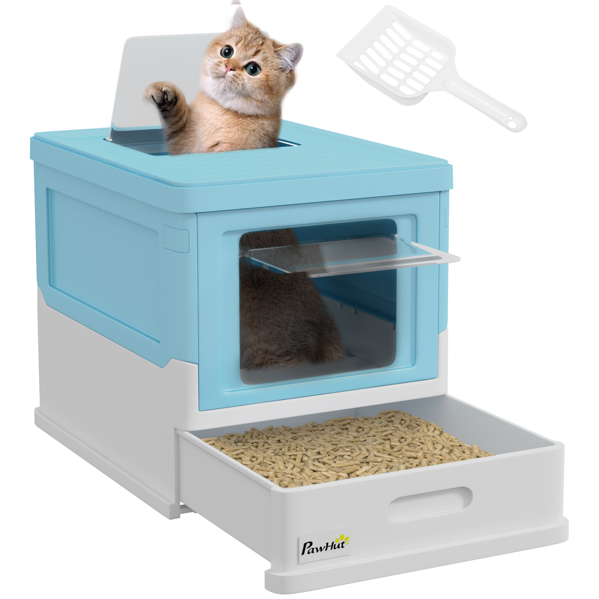 cortex-london-york-hooded-cat-litter-box-light-blue-white-with-scoop