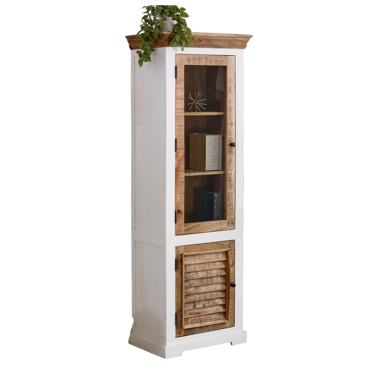 cortex-london-york-alfie-mango-wood-bookcase-display-cabinet-three-shelves-one-door