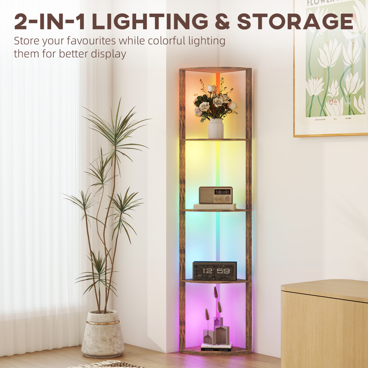 cortex-london-york-rgb-floor-lamp-five-tier-shelves-rustic-brown-mdf