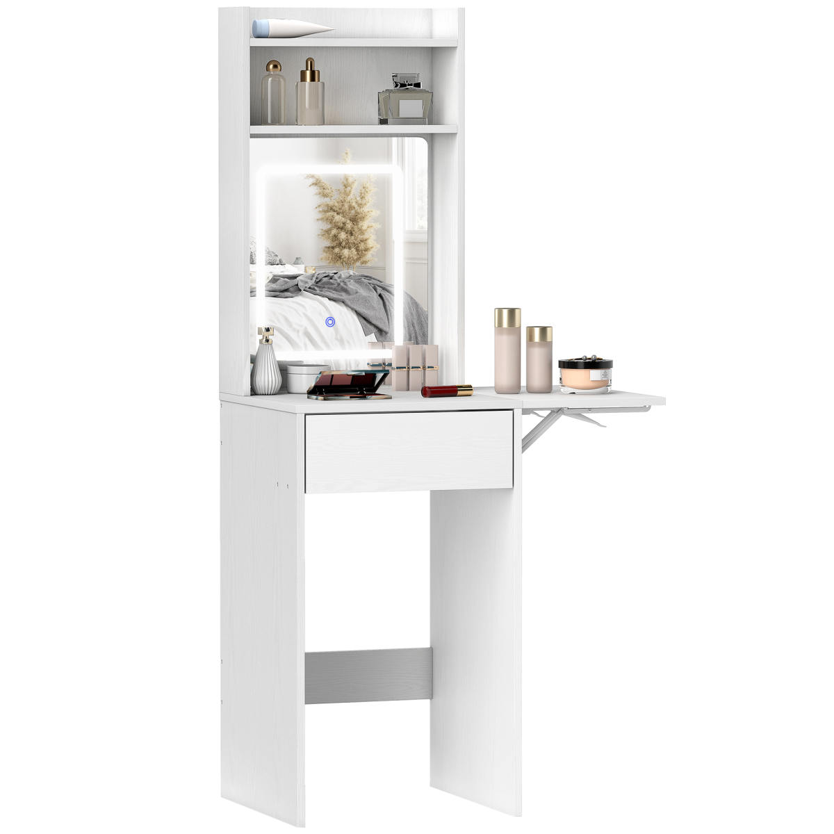 cortex-london-windsor-white-led-dressing-table-mirror-shelves-drawer
