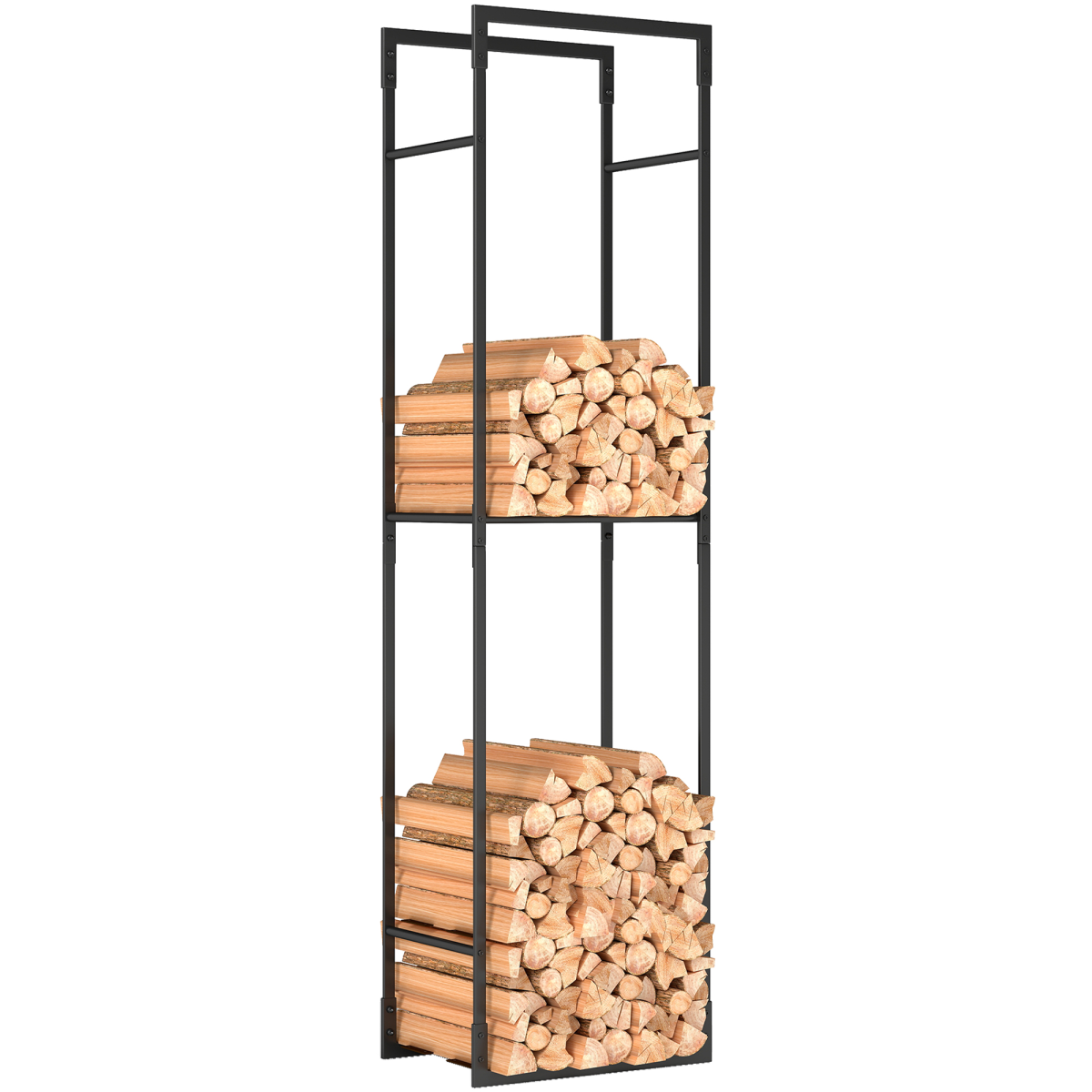 cortex-london-windsor-metal-firewood-rack-adjustable-shelf-black