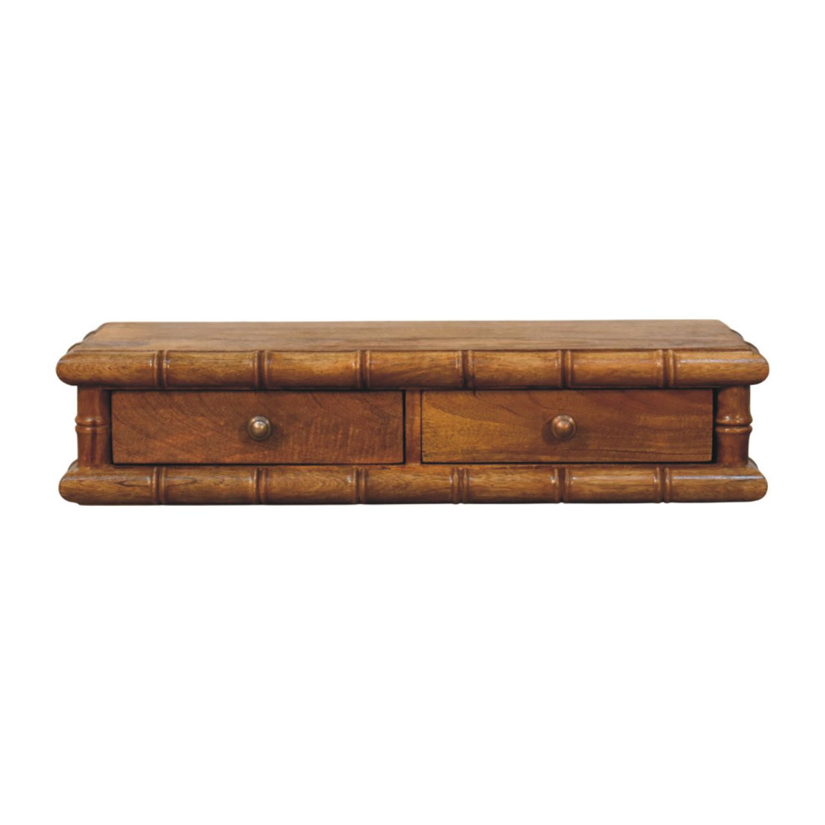 cortex-london-windsor-bamboo-wall-mounted-console-2-drawers-amber-oak-solid-mango-wood