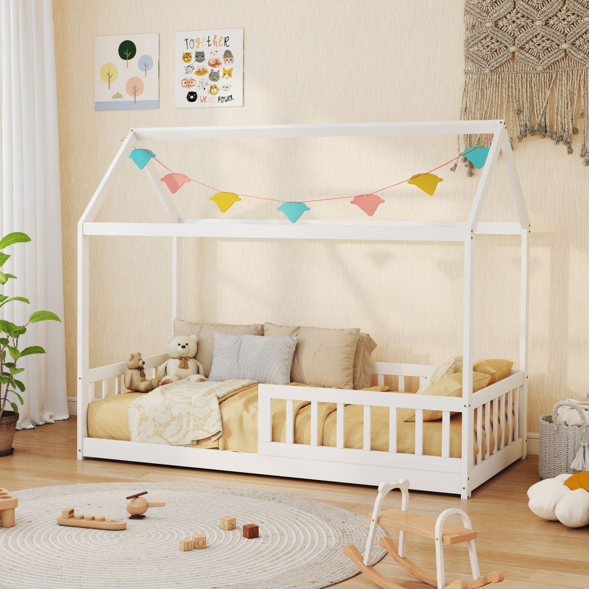 cortex-london-windsor-house-kids-bed-frame-white-pine-wood-safety-fence