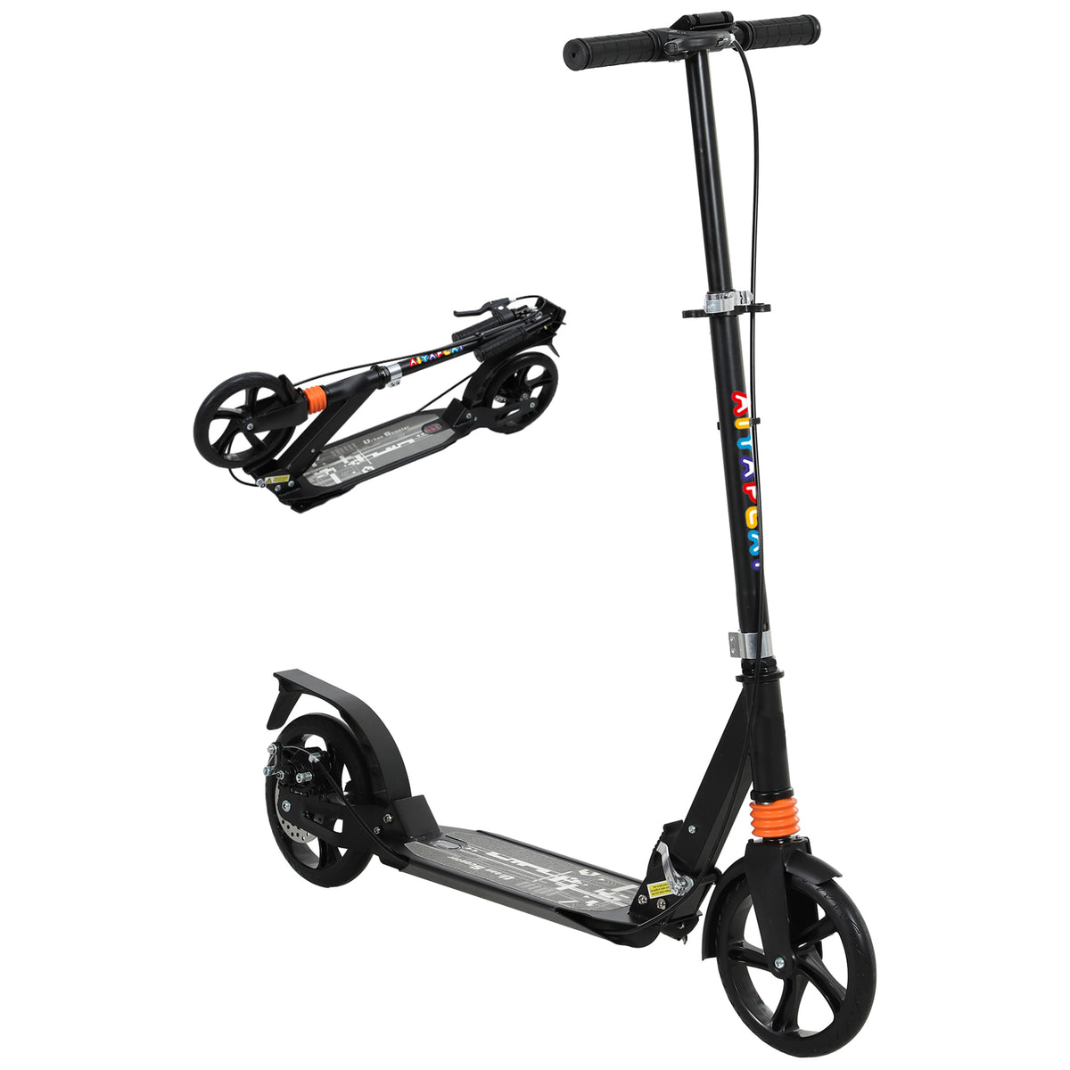 cortex-london-york-kids-foldable-kick-scooter-adjustable-handlebar-black