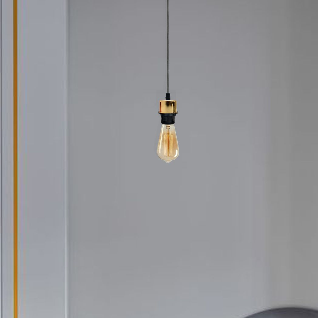 10 Pack Industrial French Gold Pendant Light, Lampshade Addable E27 Lamp Holder Light, E27 UK Holder Set With PVC Cable.