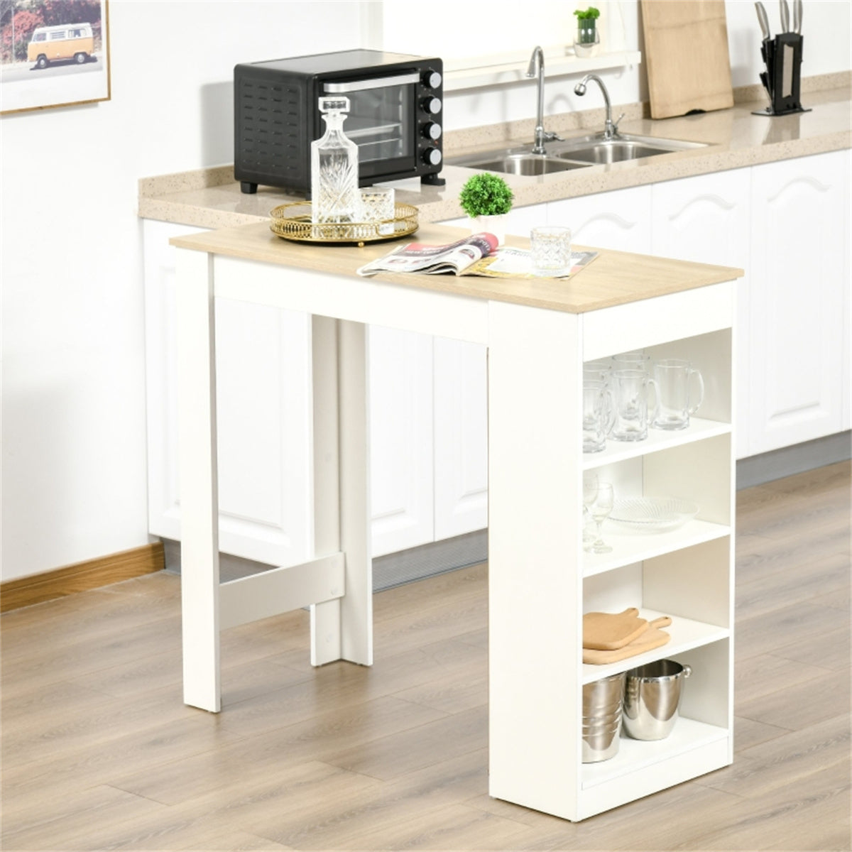 cortex-london-camden-compact-bar-table-white-frame-wood-effect-table-top-side-shelves