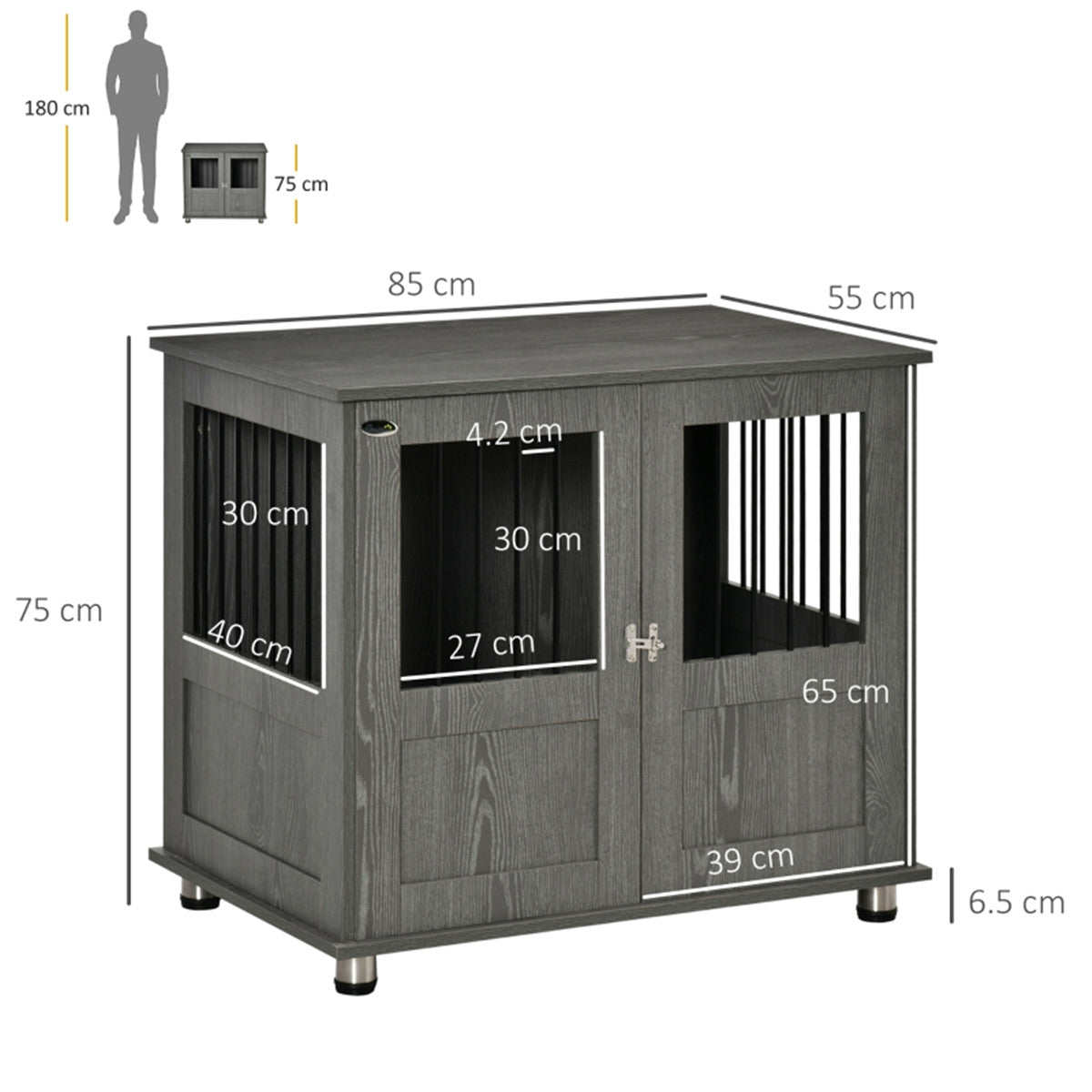 cortex-london-windsor-grey-dog-crate-wide-top