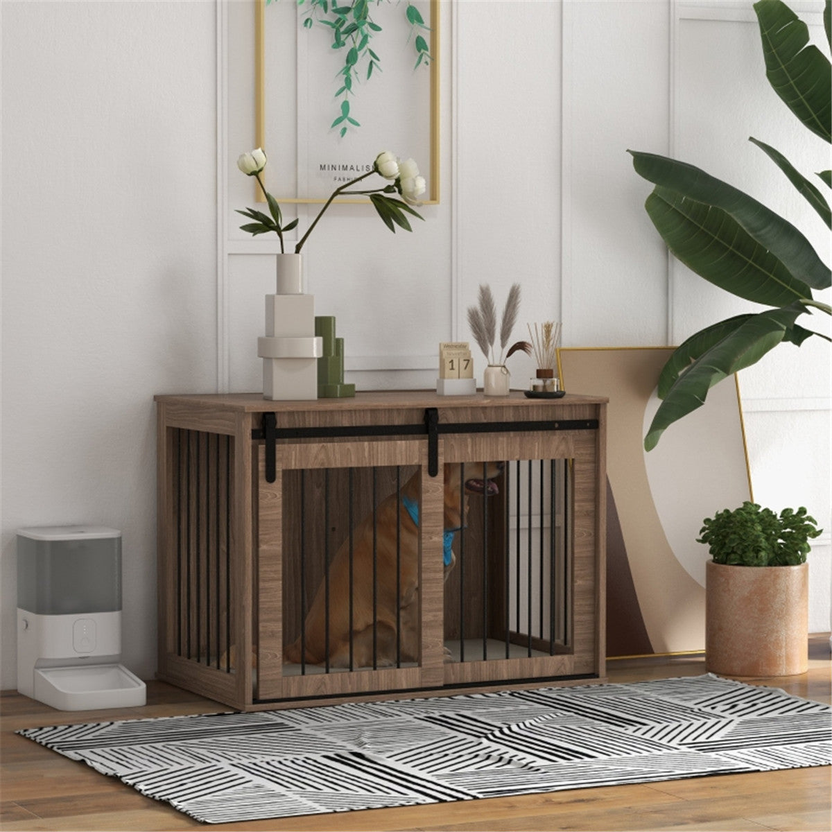 cortex-london-windsor-dog-crate-side-table-brown-cream-white