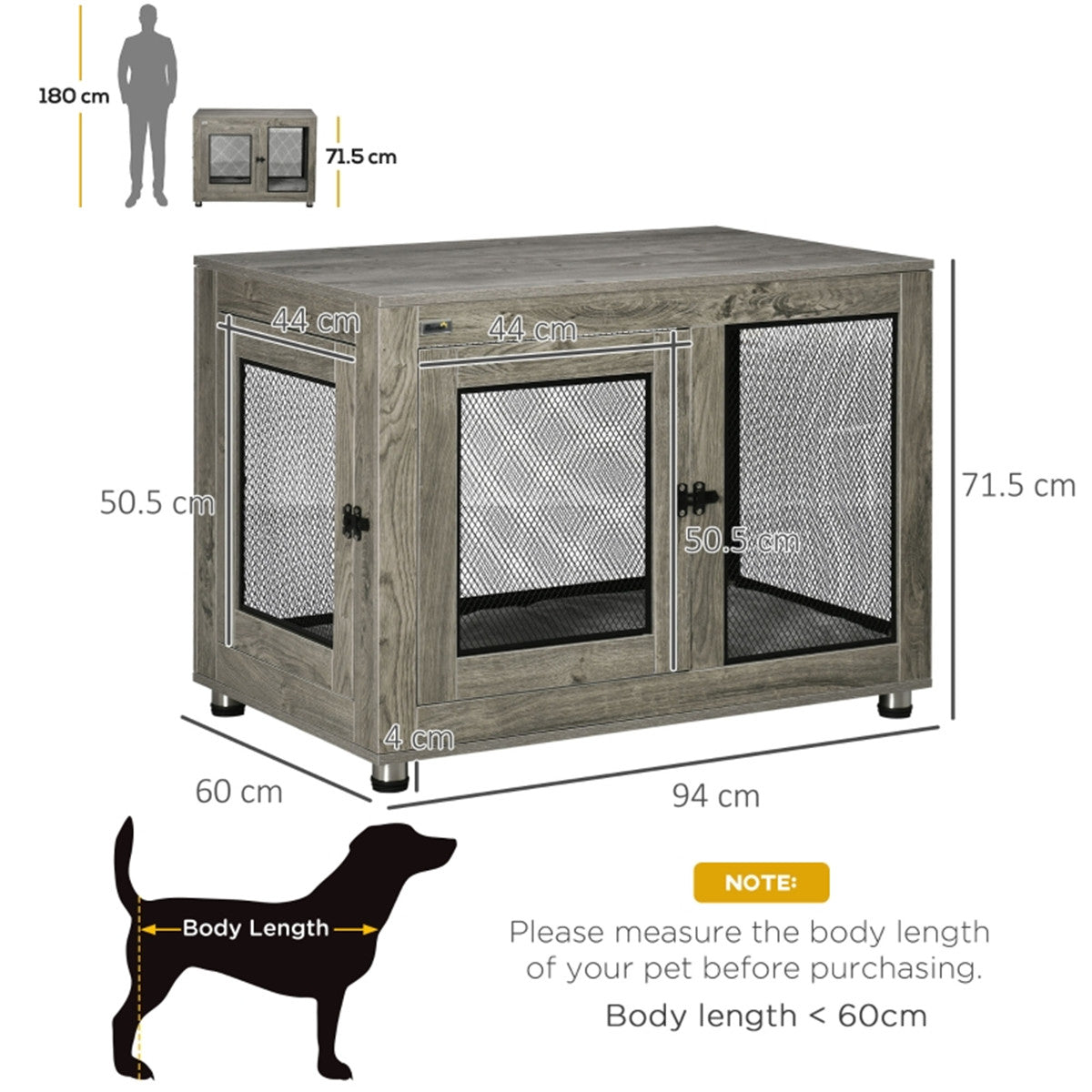 cortex-london-windsor-large-dog-crate-side-table-grey-black-cushion