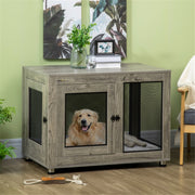 cortex-london-windsor-large-dog-crate-side-table-grey-black-cushion