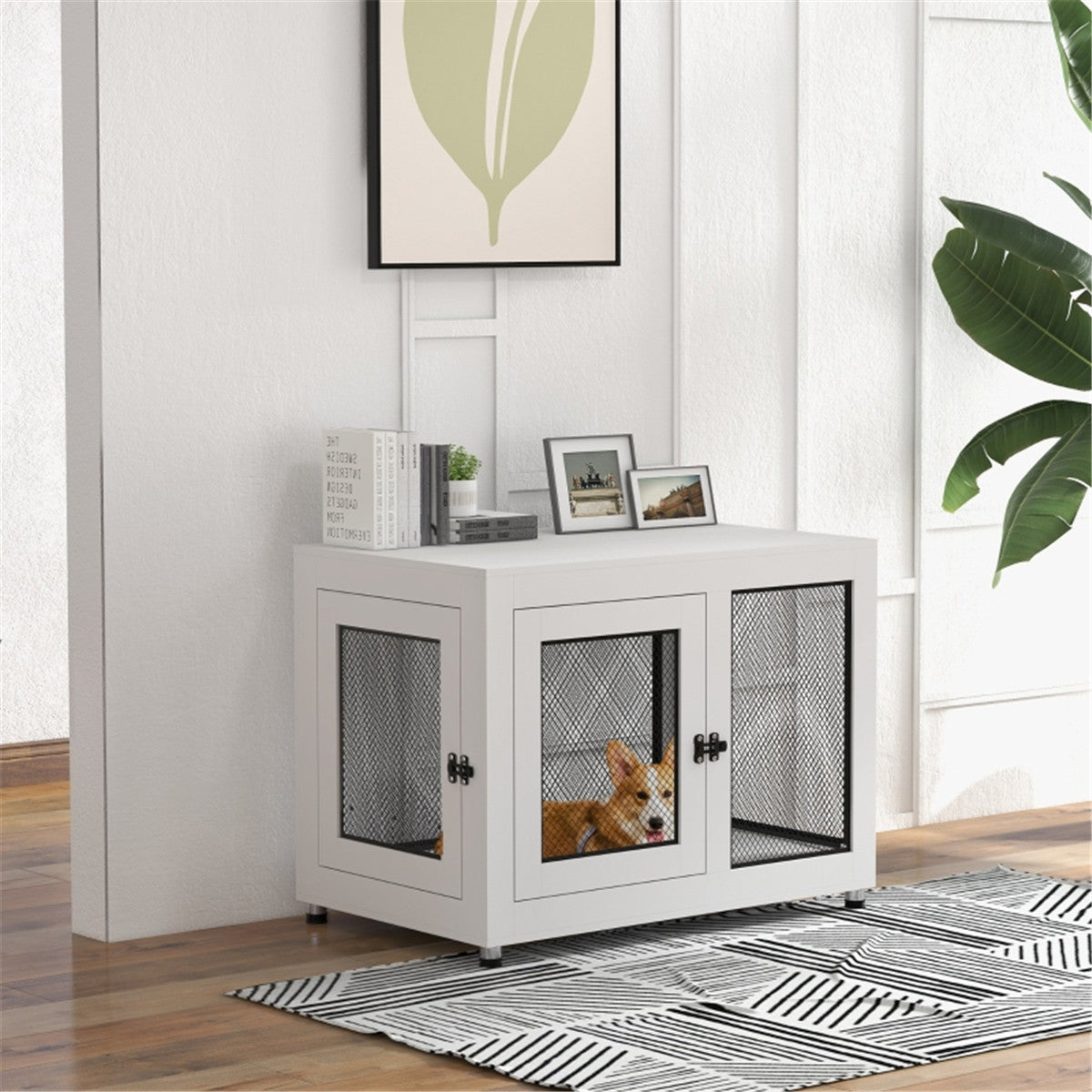 cortex-london-windsor-white-black-dog-crate-side-table
