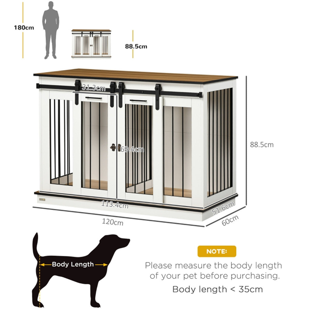 cortex-london-windsor-dog-crate-white-golden-oak-steel-mdf