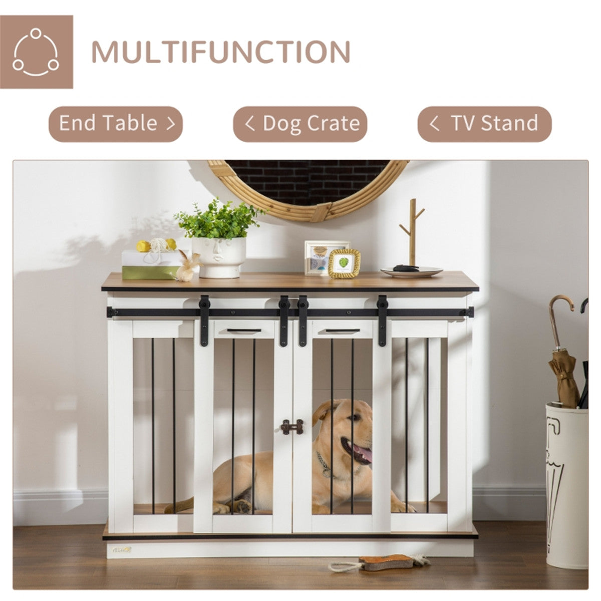 cortex-london-windsor-dog-crate-white-golden-oak-steel-mdf