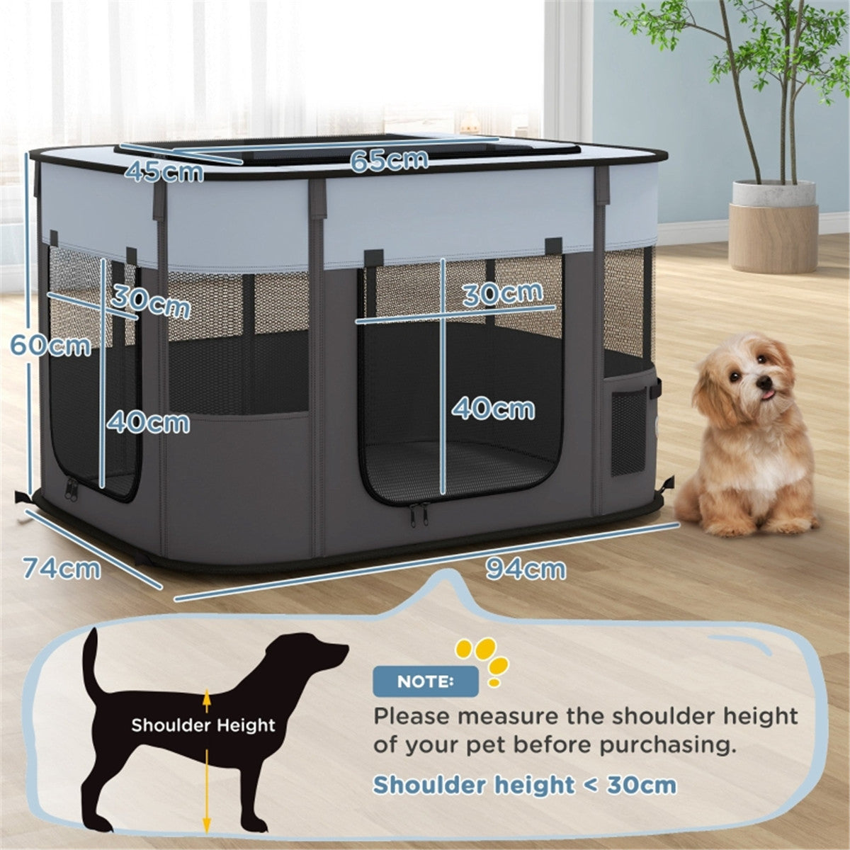 cortex-london-windsor-foldable-pet-playpen-carrier-grey-blue-black