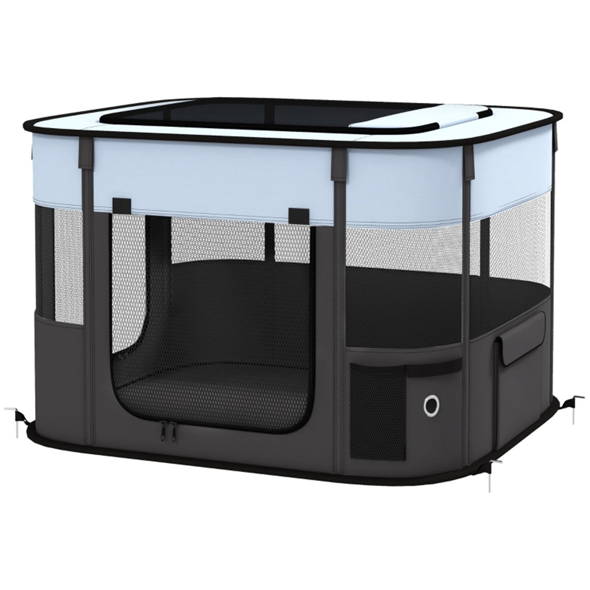 cortex-london-windsor-foldable-pet-playpen-carrier-grey-blue-black