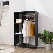cortex-london-chester-black-rolling-wardrobe-with-aluminium-rail-and-shelves