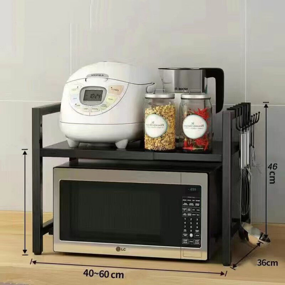 cortex-london-windsor-black-extendable-microwave-storage-rack-six-hooks