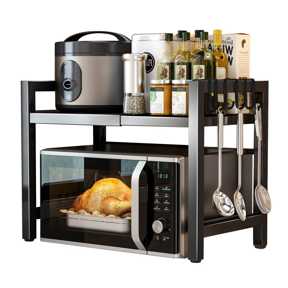 cortex-london-windsor-black-extendable-microwave-storage-rack-six-hooks