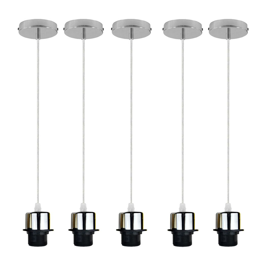 cortex-london-windsor-chrome-e27-pendant-light-holder-set-of-5