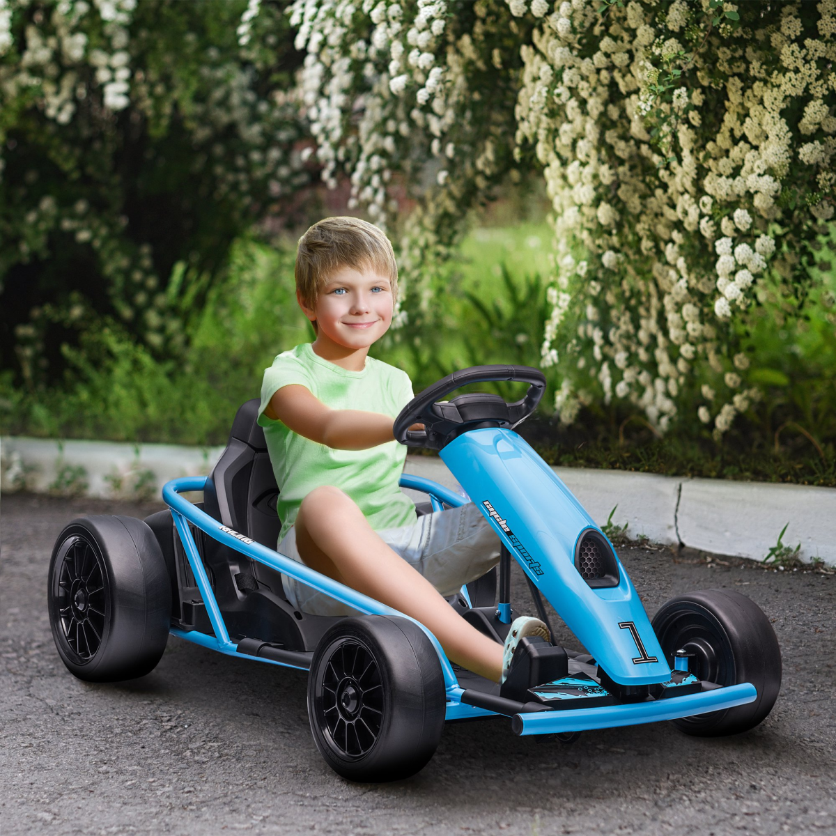 cortex-london-windsor-kids-24v-electric-go-kart-blue-black