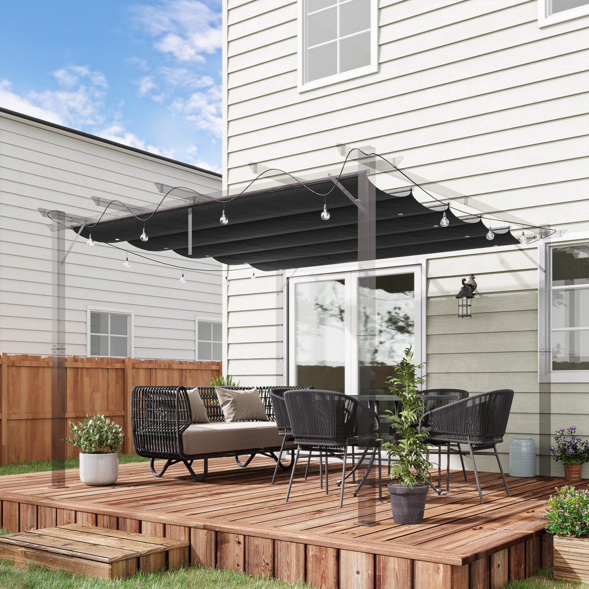 cortex-london-windsor-grey-pergola-replacement-canopy-for-outsunny-3-x-3m-pergola