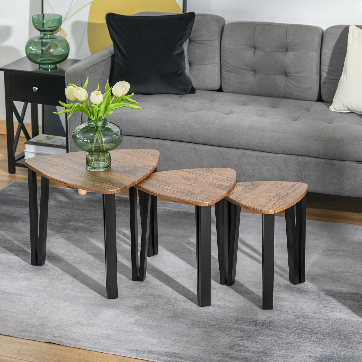 cortex-london-york-three-piece-walnut-stackable-coffee-table-set-mdf-steel-frame