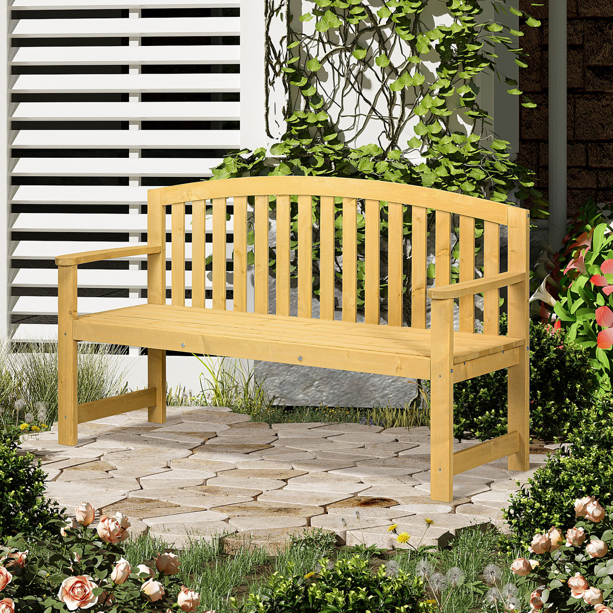 cortex-london-windsor-fir-wood-two-person-garden-bench-armrests-orange