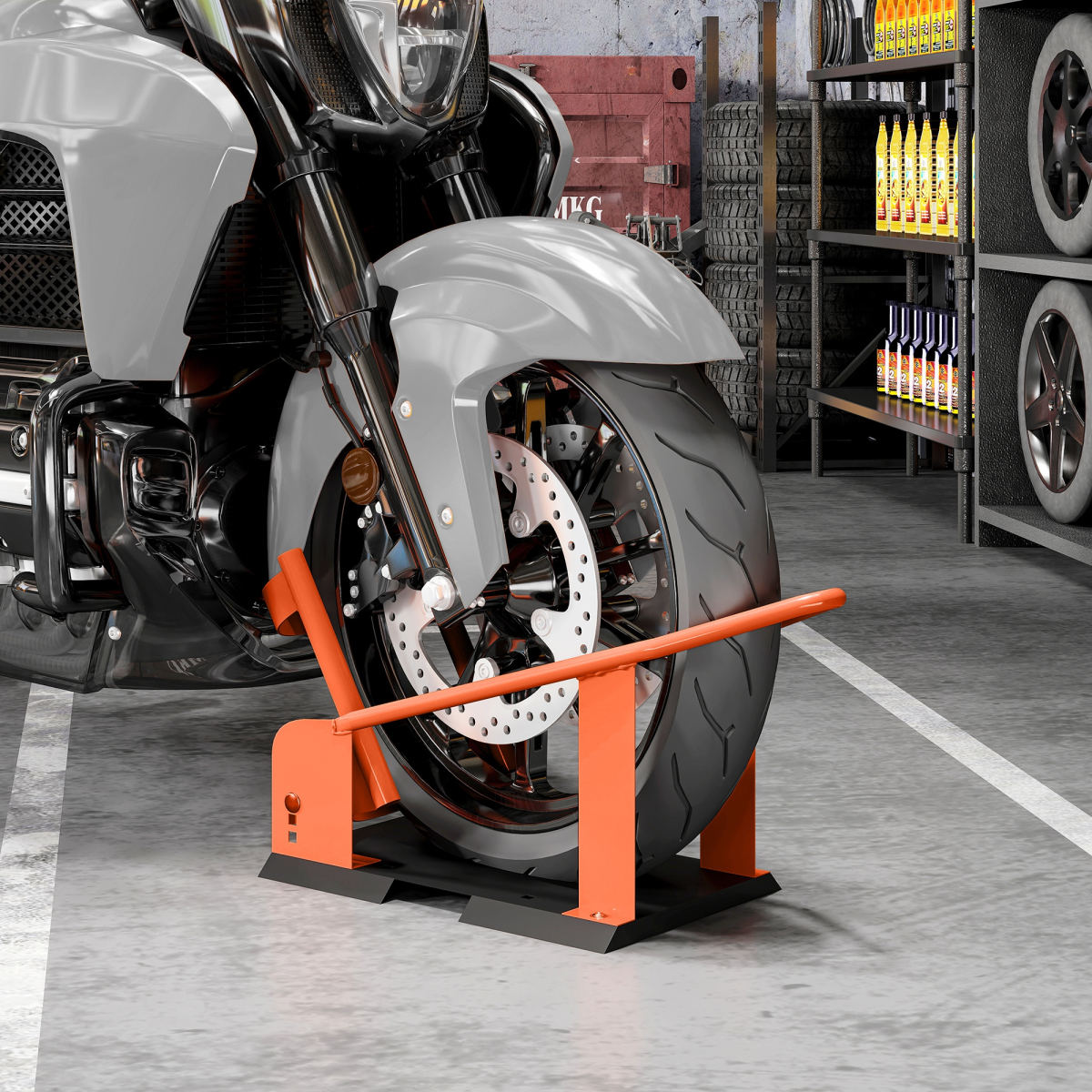 HOMCOM 816.5 kg Motorcycle Wheel Chock, Motorcycle Front Wheel Chock Holder