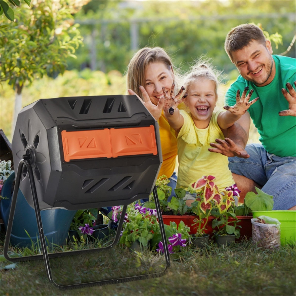 cortex-london-york-dual-chamber-orange-steel-pp-compost-bin
