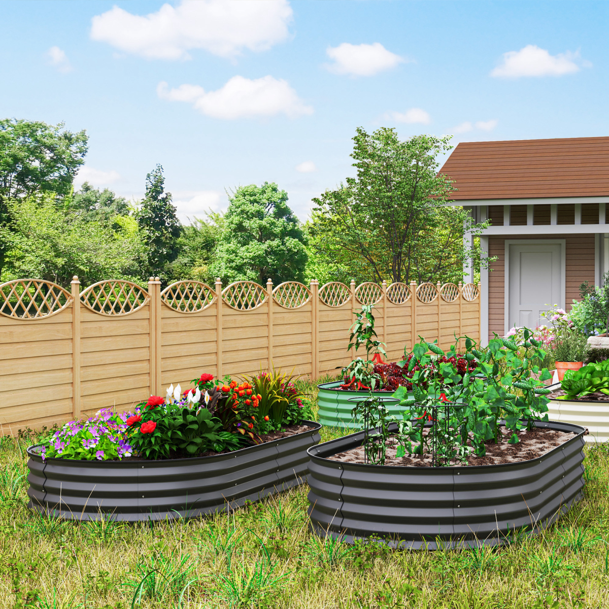 cortex-london-windsor-raised-garden-planters-set-of-2-metal-plant-stakes-dark-grey