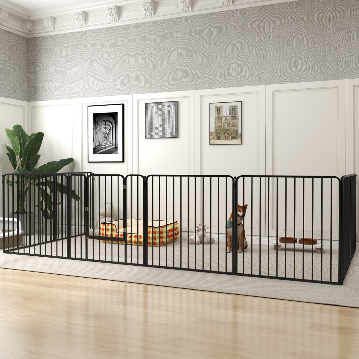 cortex-london-windsor-steel-dog-playpen-8-panel-80cm-black