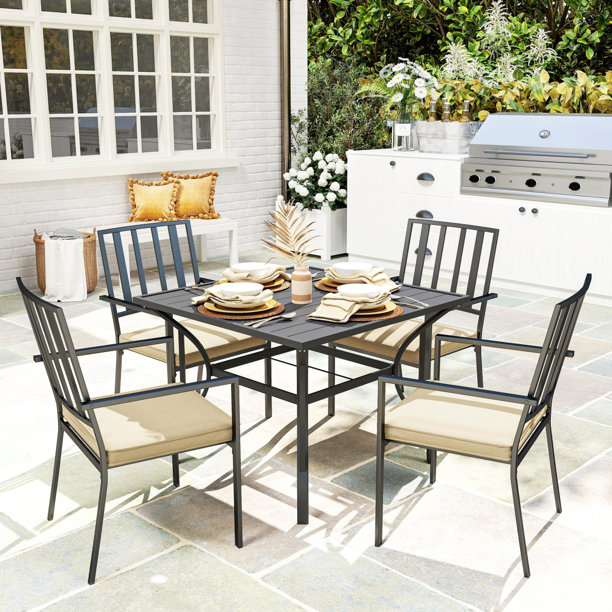 cortex-london-windsor-metal-garden-dining-set-four-stackable-cushioned-chairs