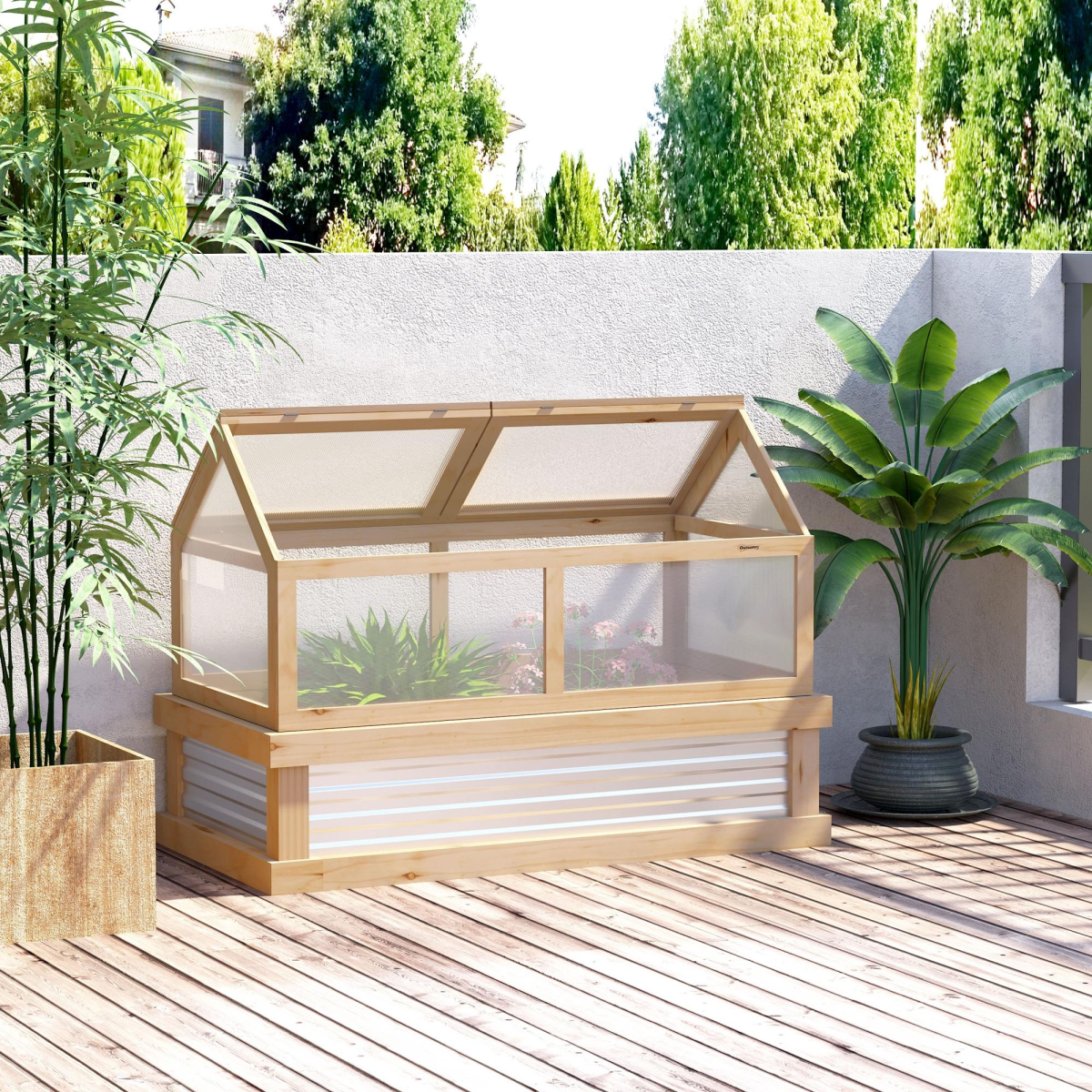 cortex-london-york-raised-garden-bed-greenhouse-top-natural-kit