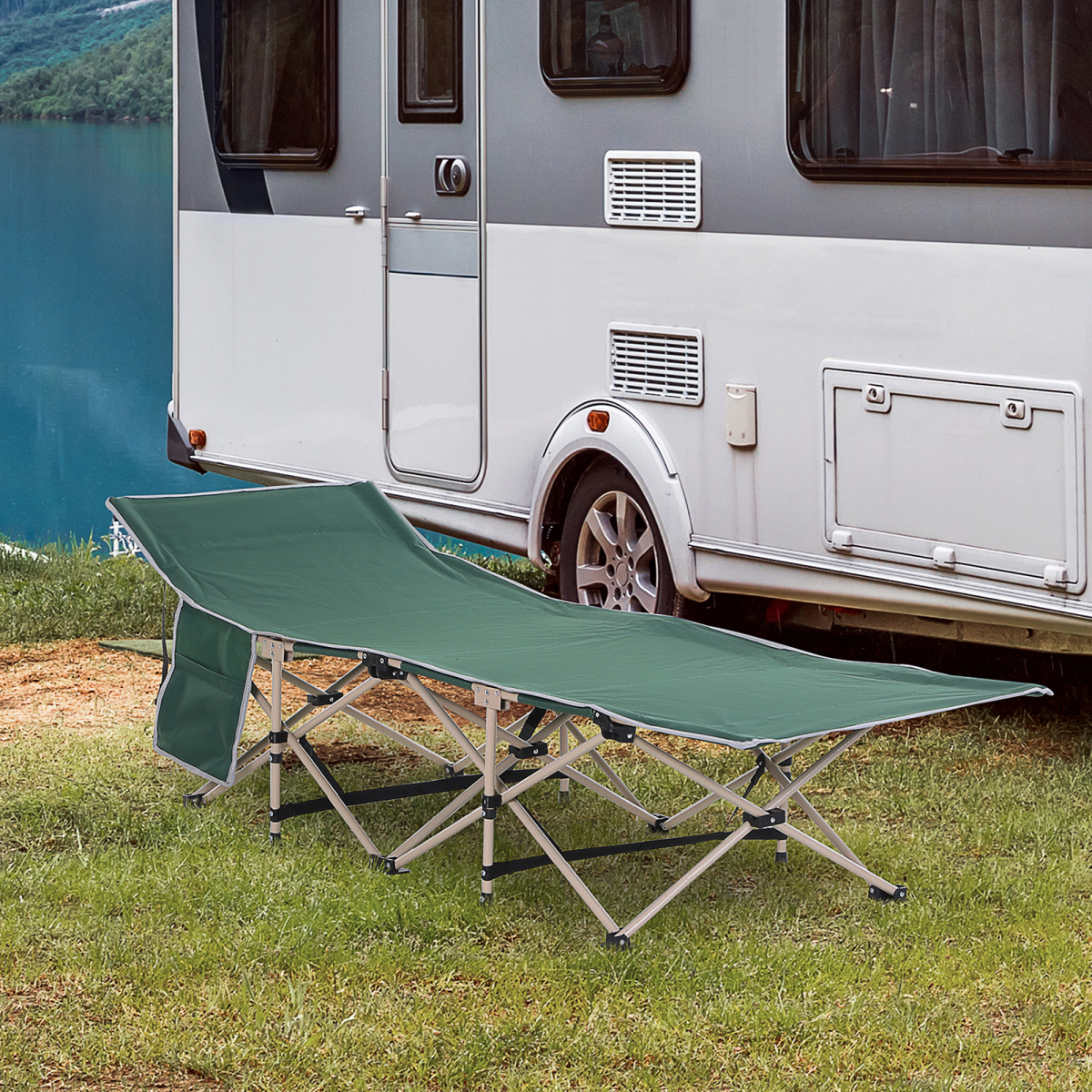 cortex-london-windsor-portable-camping-cot-green-outsunny