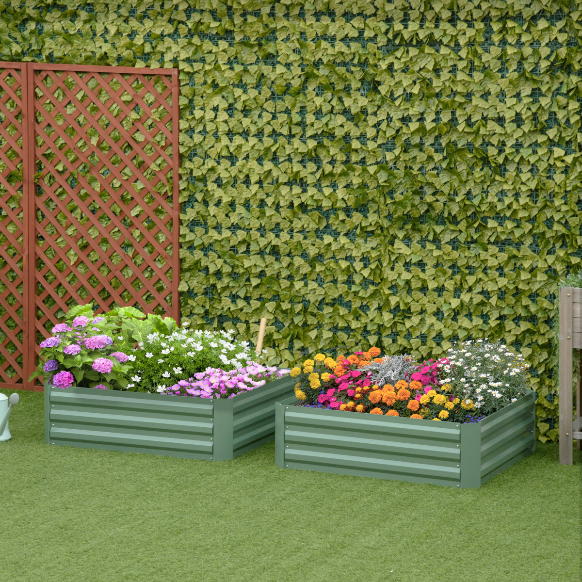 cortex-london-kensington-set-of-2-green-galvanised-steel-raised-garden-beds