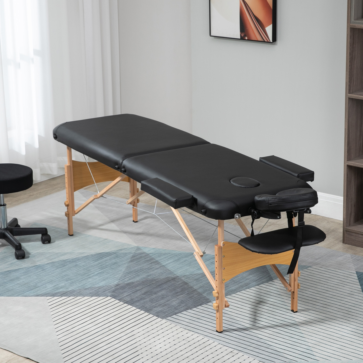 cortex-london-york-two-section-portable-massage-table-black