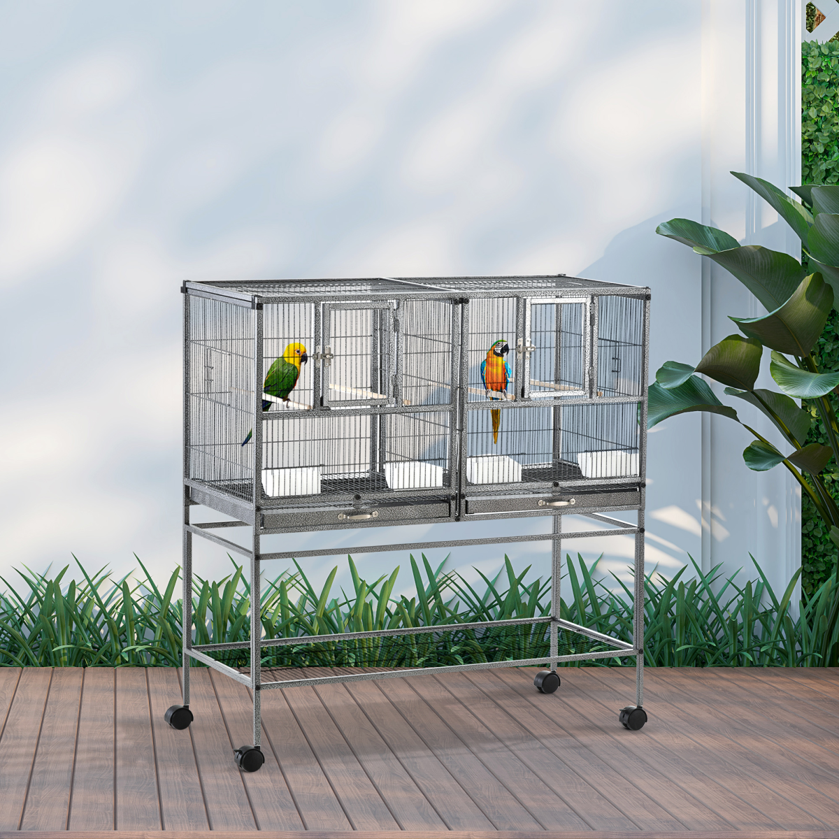 cortex-london-york-large-bird-cage-food-water-bowls-rolling-stand